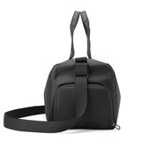 Everyday Gym Bag end compartment and shoulder strap, shown in black